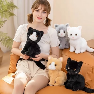 Peluche chat offert en plusieurs couleurs