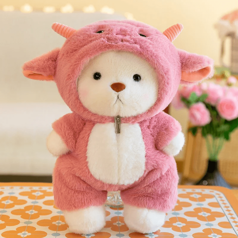 ours en peluche rose