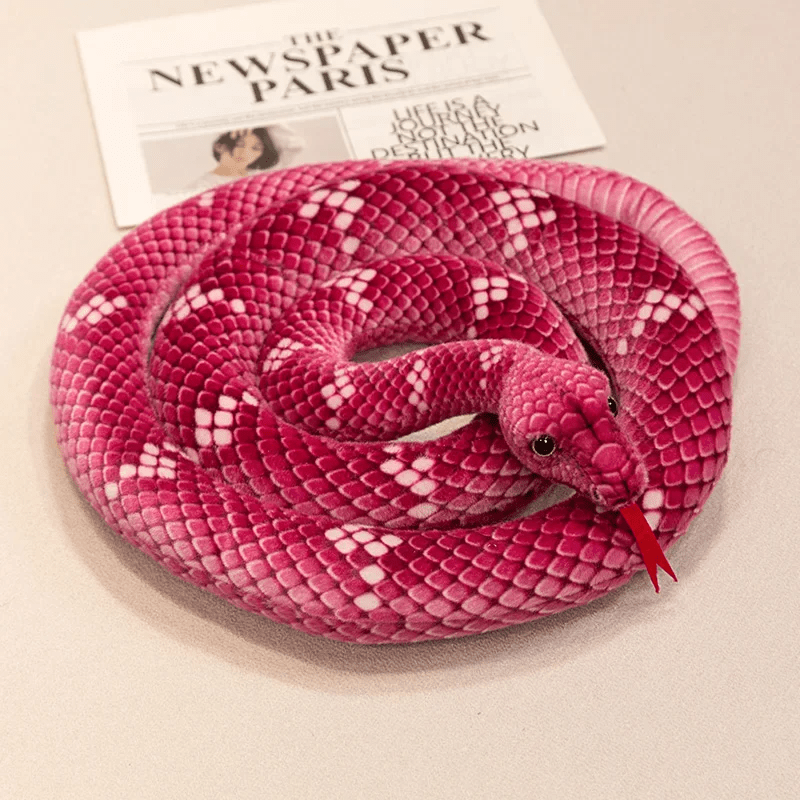 Peluche serpent rose